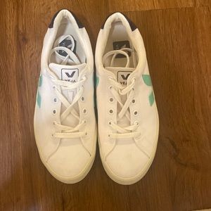 White Veja canvas tennis shoes